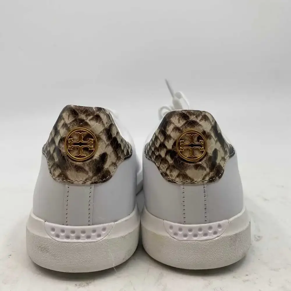 Tory Burch White Leather Textile Sneakers | Men’s US 7.5 Regular